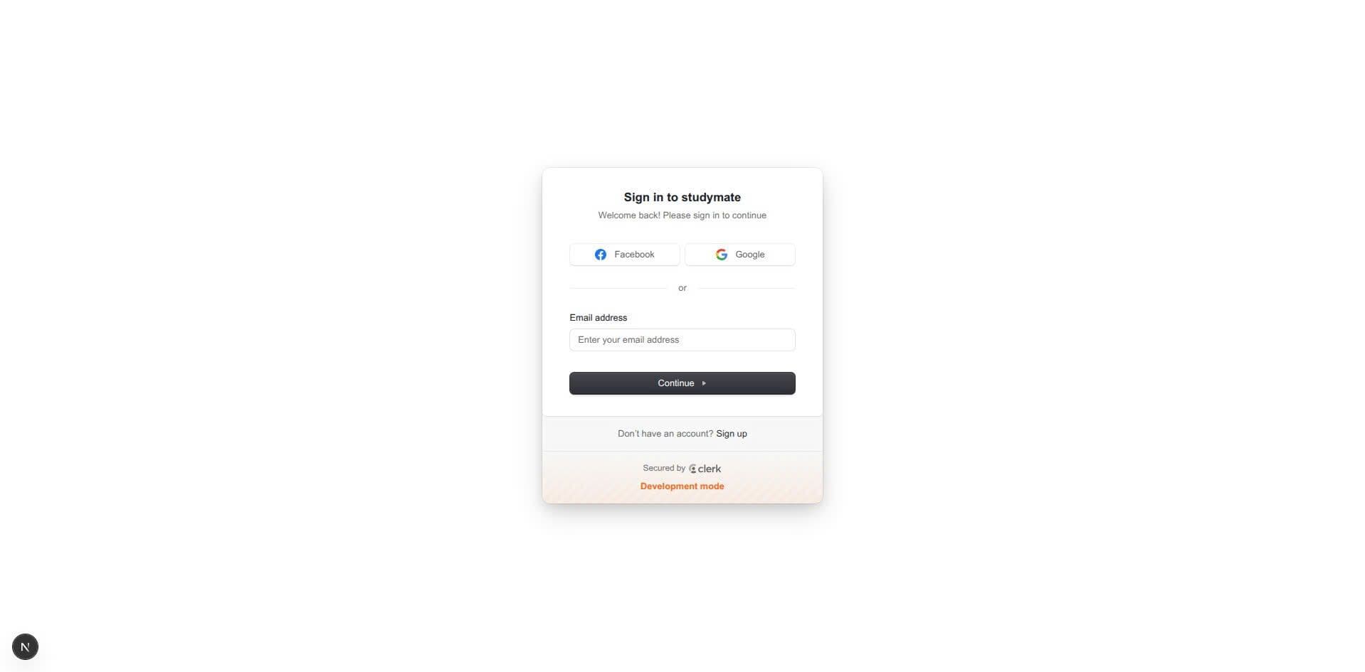 Sign In Page