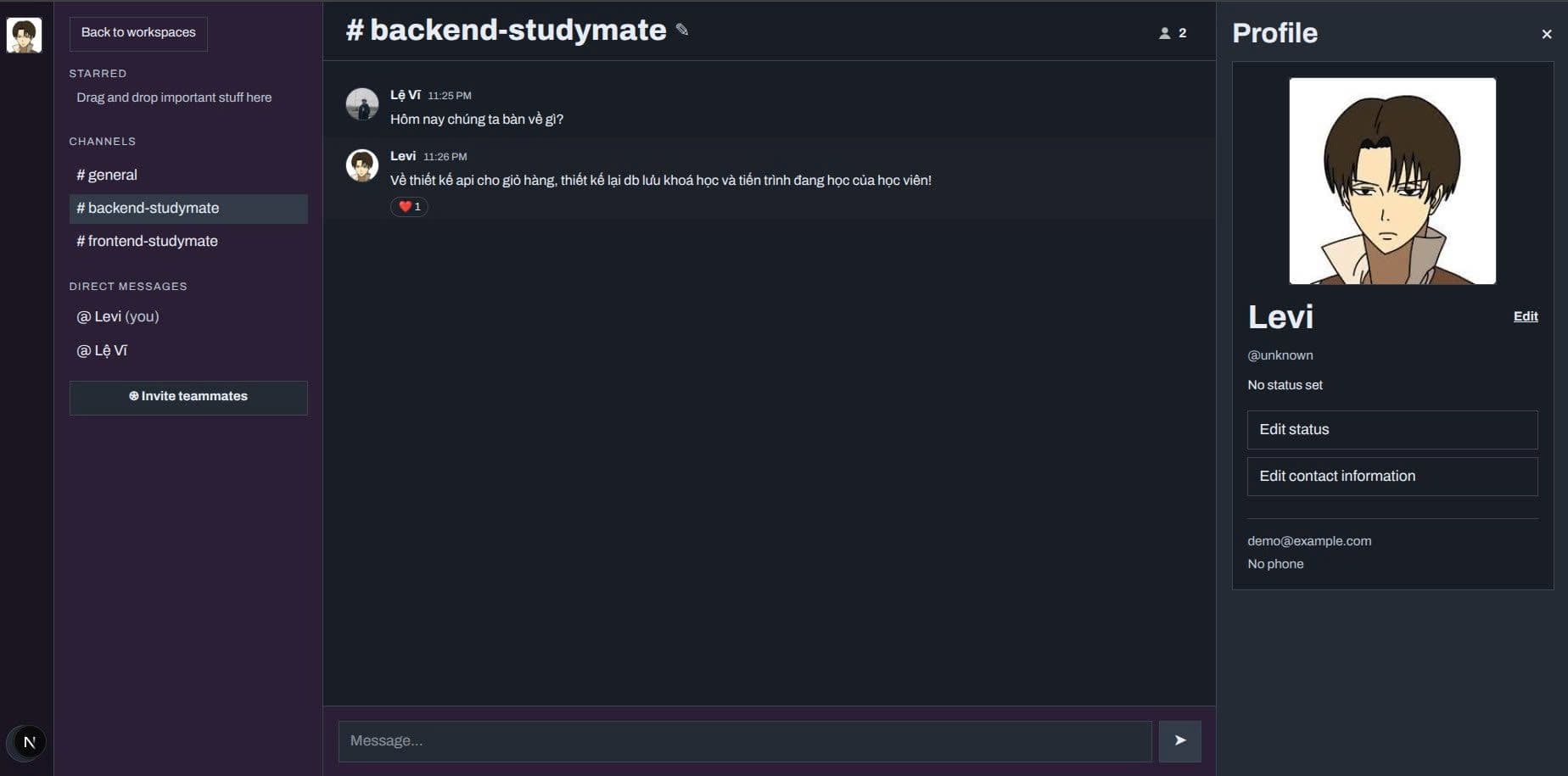 Channel and Profile Settings