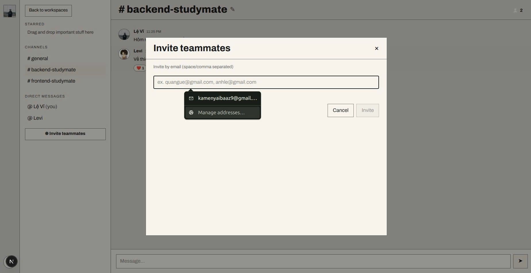 Workspace Member Invitation